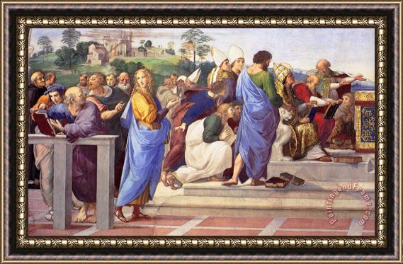 Raphael Disputation of The Holy Sacrament (la Disputa) [detail 12] Framed Print